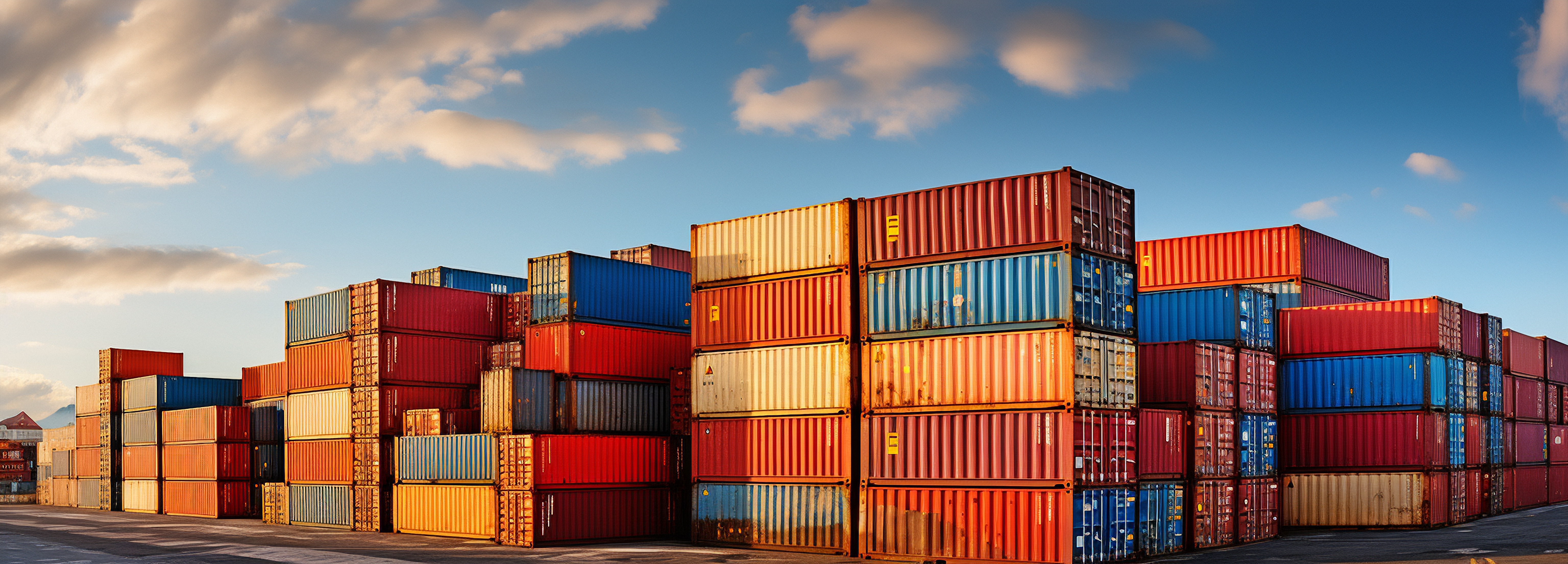 Pallets shipping piled